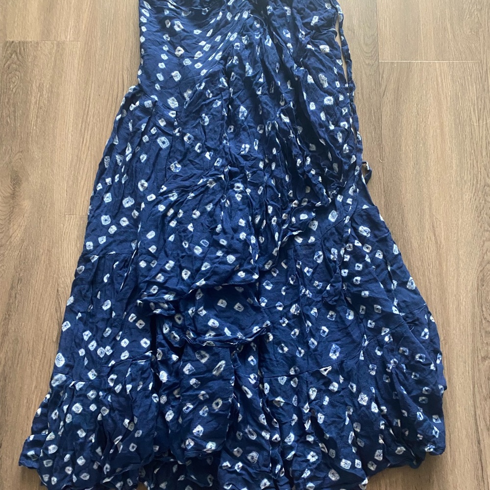 Blue White Patterned Jaipur tribal belly dance wrap skirt
